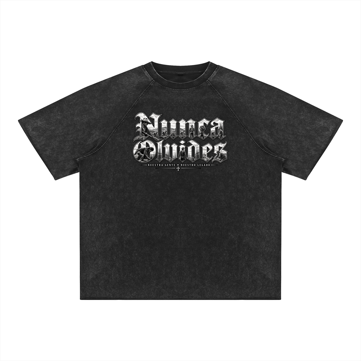 Nunca Olvides Mineral Wash Raw Edge T-Shirt