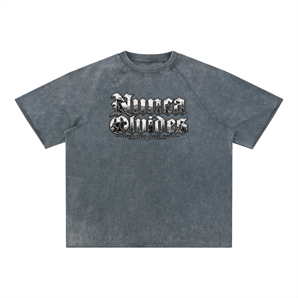 Nunca Olvides Mineral Wash Raw Edge T-Shirt