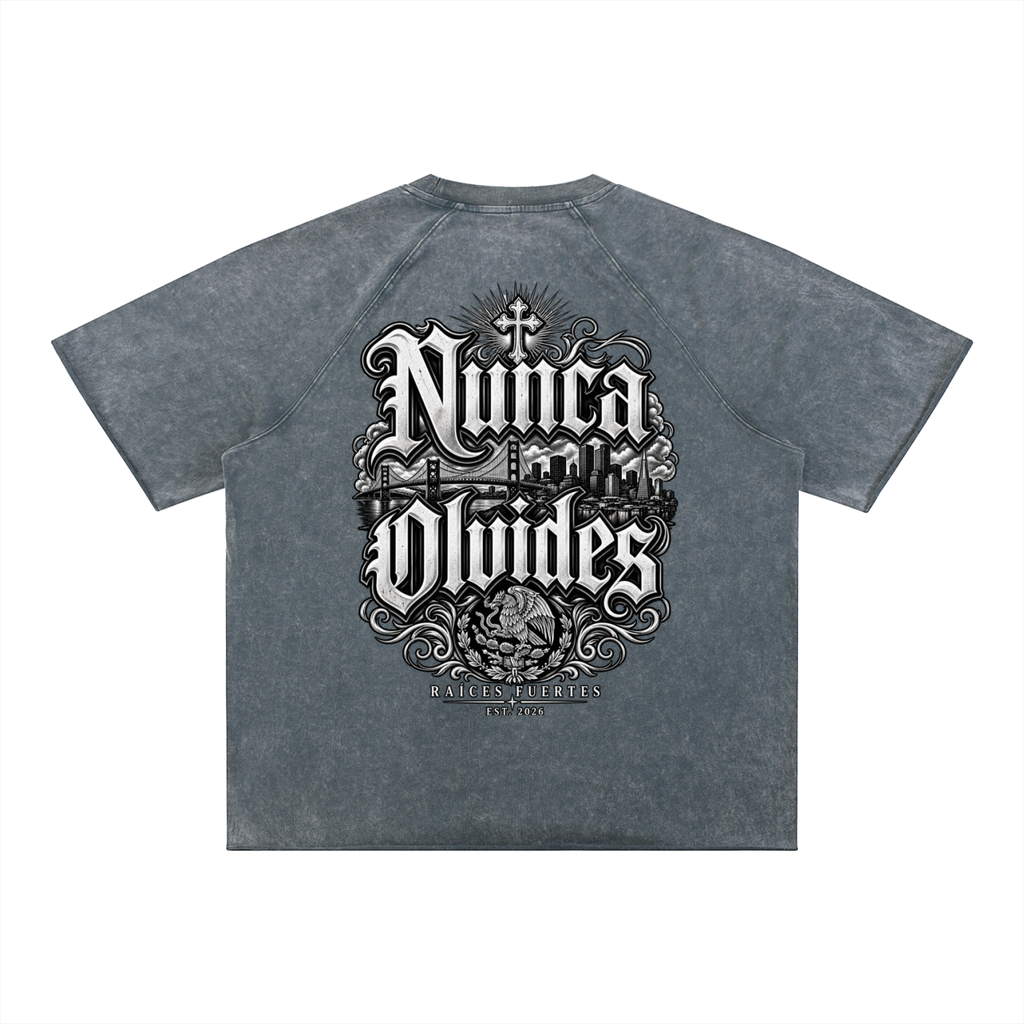 Nunca Olvides Mineral Wash Raw Edge T-Shirt
