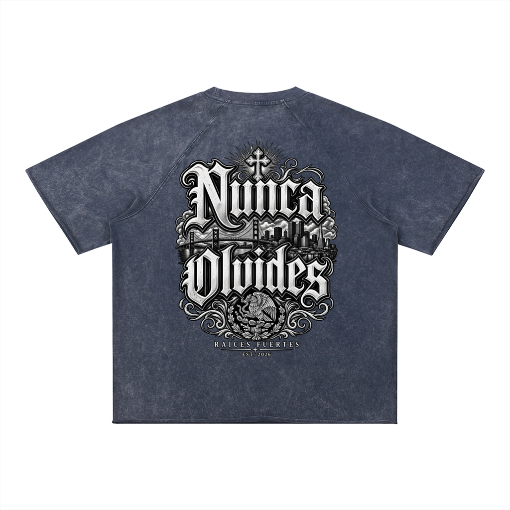 Nunca Olvides Mineral Wash Raw Edge T-Shirt